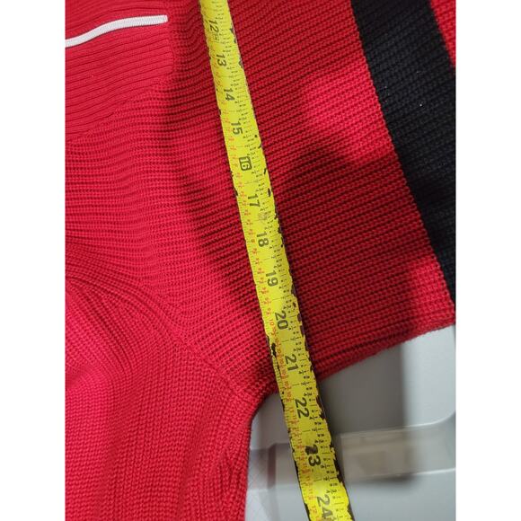 LRL Lauren Active Ralph Lauren 1/4 Zip Mock Neck Sweater Womens Large Red - Picture 8 of 9